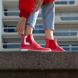 Womens low boots Méduse Japstyle Carmine/White