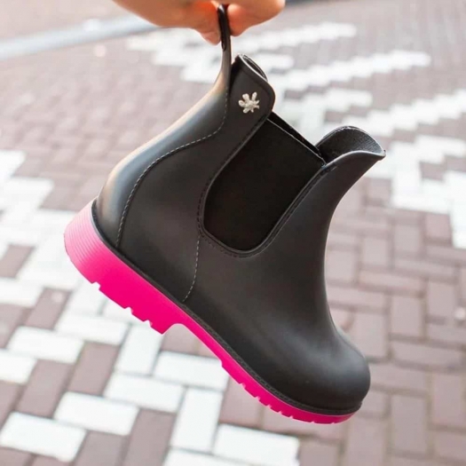 Childrens low boots Méduse Jumpy Anthracite/Fuchsia