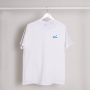 T Shirt White Print Blue