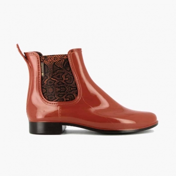 Womens low boots Méduse Japsnake Terracotta/Brown