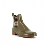 Bottines femme Méduse Japscot Kaki/Caramel Elastique Ecossais Beige JAPSCOT-FE-KACA-ELAST-BEIGE