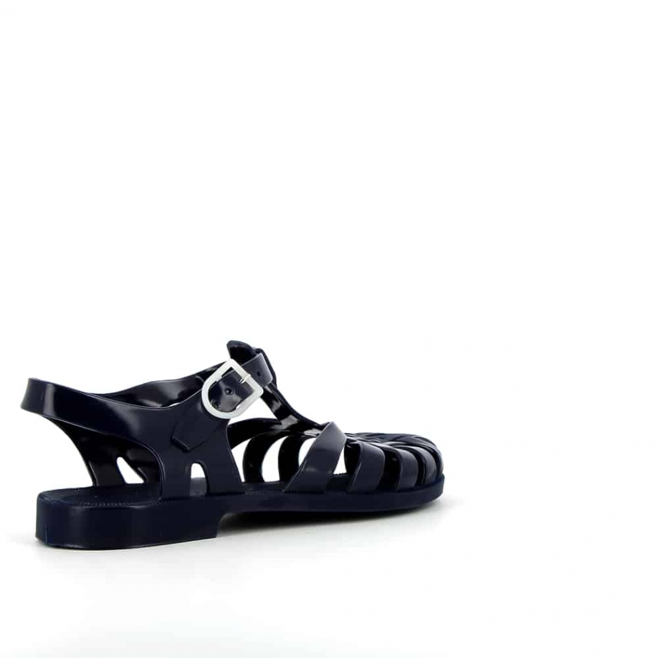 Navy blue online and white sandals