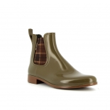 Bottines femme Méduse Japscot Kaki/Caramel Elastique Ecossais Marron JAPSCOT-FE-KACA-ELAST-MARRON