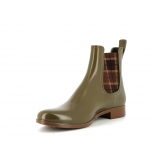 Bottines femme Méduse Japscot Kaki/Caramel Elastique Ecossais Marron JAPSCOT-FE-KACA-ELAST-MARRON