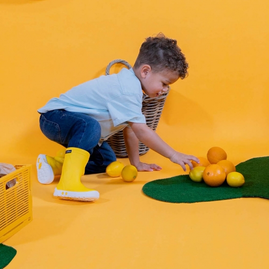 Childrens high boots Méduse Airport Yellow/White