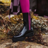 Womens low boots Méduse Jaloux Black/Fuchsia