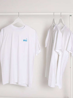 Textile Méduse T Shirt Blanc Imprimé Bleu TSHIRT-TE-BL